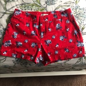 Red Floral Shorts